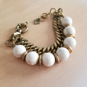 Brass and riverstone bracelet